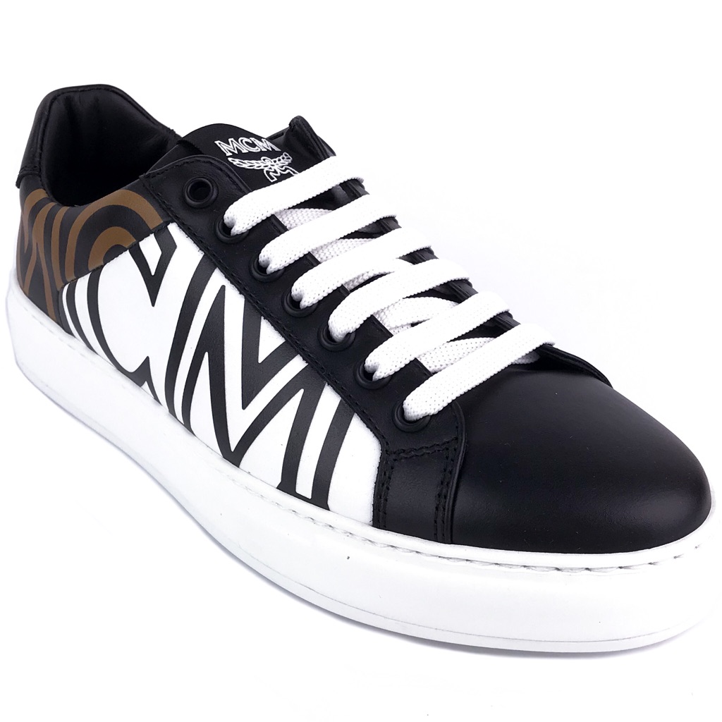 New Mcm Logo Low Top Leather Sneakers